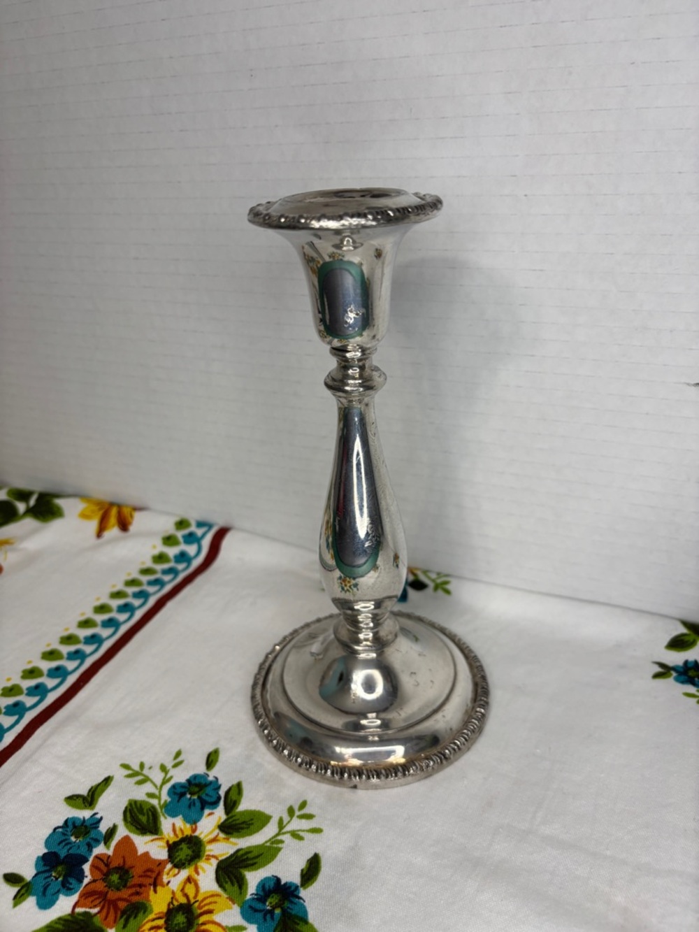 Vintage Coronet Silver Plated Ornate Candlestick Holder